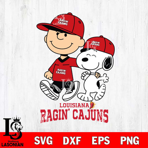Louisiana Ragin' Cajuns Peanuts Snoopy Friends SVG DXF EPS PNG FILE,Snoopy File Cut, NCAA Digital Download,Instant Download,Christmas Silhouette
