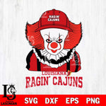 Louisiana Ragin' Cajuns Pennywise Horror Sport 10 Svg Eps Dxf Png File, Digital Download