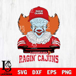 Louisiana Ragin' Cajuns Pennywise Horror Sport 2 Svg Eps Dxf Png File, Digital Download