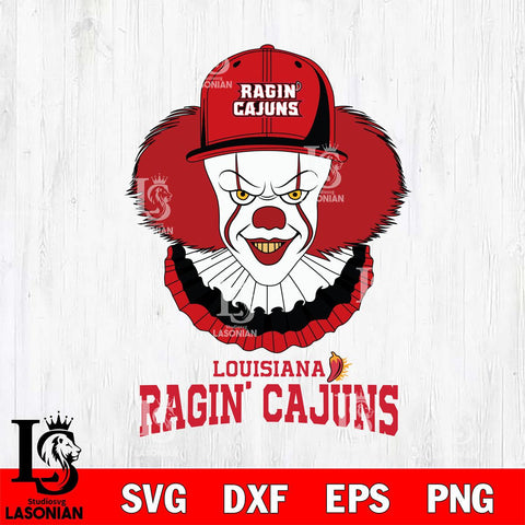 Louisiana Ragin' Cajuns Pennywise Horror Sport 4 Svg Eps Dxf Png File, Digital Download