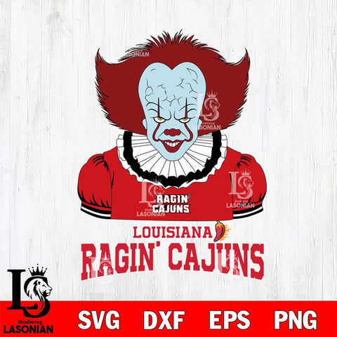 Louisiana Ragin' Cajuns Pennywise Horror Sport 5 Svg Eps Dxf Png File, Digital Download