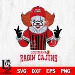 Louisiana Ragin' Cajuns Pennywise Horror Sport 8 Svg Eps Dxf Png File, Digital Download
