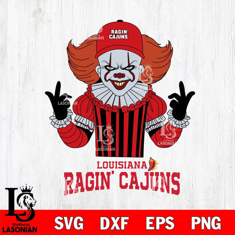Louisiana Ragin' Cajuns Pennywise Horror Sport 8 Svg Eps Dxf Png File, Digital Download