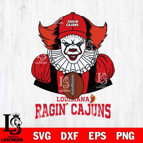 Louisiana Ragin' Cajuns Pennywise Horror Sport 9 Svg Eps Dxf Png File, Digital Download