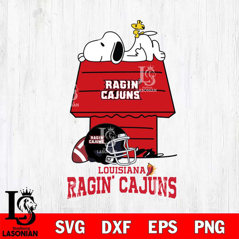 Louisiana Ragin' Cajuns Snoopy Chill Football SVG DXF EPS PNG FILE,Snoopy File Cut, NCAA Digital Download,Instant Download,Christmas Silhouette