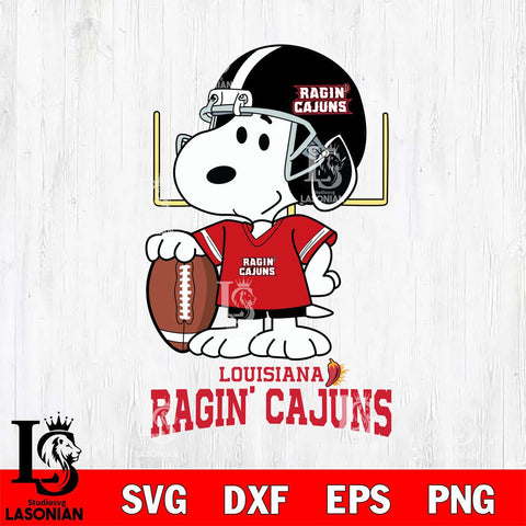 Louisiana Ragin' Cajuns Snoopy Player Football SVG DXF EPS PNG FILE,Snoopy File Cut, NCAA Digital Download,Instant Download,Christmas Silhouette