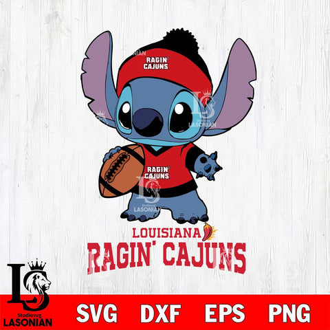 Louisiana Ragin' Cajuns Stitch Disney, Svg Eps Dxf Png File, Digital Download