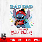 Louisiana Ragin' Cajuns Stitch Rad Dad SVG DXF EPS PNG FILE, NCAA File Cut,Digital Download,Instant Download