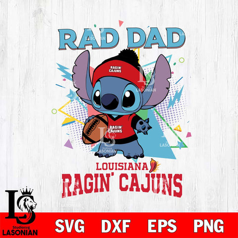 Louisiana Ragin' Cajuns Stitch Rad Dad SVG DXF EPS PNG FILE, NCAA File Cut,Digital Download,Instant Download