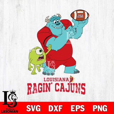 Louisiana Ragin' Cajuns Sully & Mike Football Cricut,Christmas SVG DXF EPS PNG FILE, NCAA Digital Download,Instant Download, Silhouette