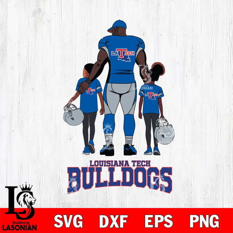 Louisiana Tech Bulldogs 3 Father and son Rugby SVG DXF EPS PNG FILE,NCAA SVG, Father day Digital Download,Instant Download, Silhouette