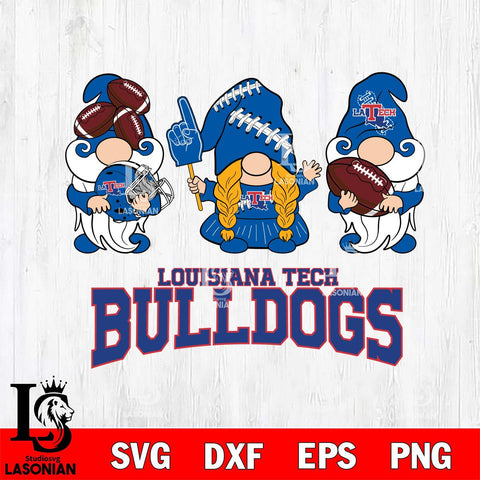 Louisiana Tech Bulldogs 3 Gnomes Football Svg Eps Dxf Png File, Digital Download, Instant Download
