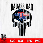 Louisiana Tech Bulldogs Badass Dad Svg Eps Dxf Png File, Digital Download, Instant Download