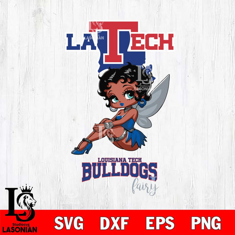 Louisiana Tech Bulldogs Beauty Black Fairy Betty Boop, Svg Eps Dxf Png File, Digital Download