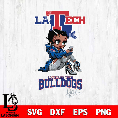 Louisiana Tech Bulldogs Beauty Black Fan Girl Football, Svg Eps Dxf Png File, Digital Download