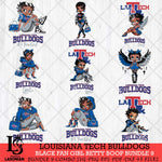 Louisiana Tech Bulldogs Black Fan Girl Betty Boop Bundle 9, Svg Eps Dxf Png File, Digital Download