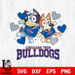 Louisiana Tech Bulldogs Bluey & Bingo 10 Svg Eps Dxf Png File, NCAA svg, Digital Download, Instant Download