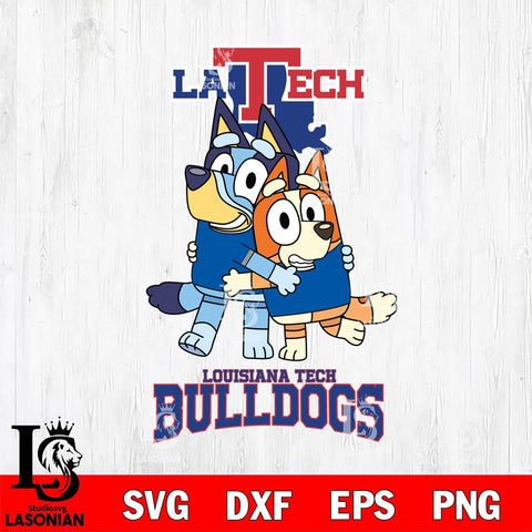 Louisiana Tech Bulldogs Bluey & Bingo 3 Svg Eps Dxf Png File, NCAA svg, Digital Download, Instant Download