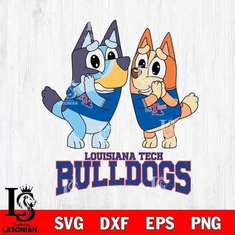 Louisiana Tech Bulldogs Bluey & Bingo 5 Svg Eps Dxf Png File, NCAA svg, Digital Download, Instant Download