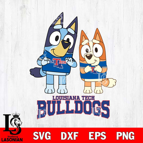 Louisiana Tech Bulldogs Bluey & Bingo 6 Svg Eps Dxf Png File, NCAA svg, Digital Download, Instant Download
