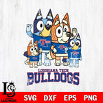 Louisiana Tech Bulldogs Bluey & Bingo 7 Svg Eps Dxf Png File, NCAA svg, Digital Download, Instant Download