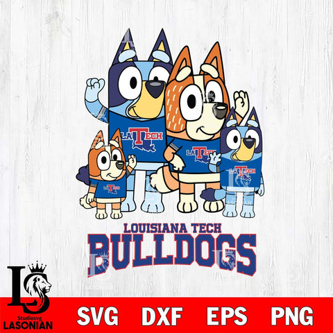 Louisiana Tech Bulldogs Bluey & Bingo 7 Svg Eps Dxf Png File, NCAA svg, Digital Download, Instant Download