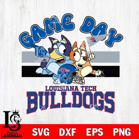Louisiana Tech Bulldogs Bluey & Bingo 9 Svg Eps Dxf Png File, NCAA svg, Digital Download, Instant Download