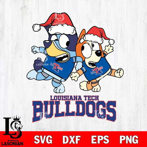 Louisiana Tech Bulldogs Bluey Christmas Holiday Svg Eps Dxf Png File, Digital Download