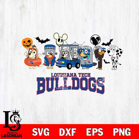 Louisiana Tech Bulldogs Bluey Halloween Svg Eps Dxf Png File, Digital Download, Instant Download