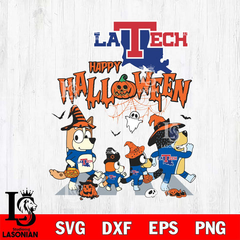 Louisiana Tech Bulldogs Bluey Halloween Family Svg Eps Dxf Png File, Digital Download, Instant Download