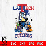 Louisiana Tech Bulldogs Bluey Halloween NCAA 2 Svg Eps Dxf Png File, Digital Download, Instant Download
