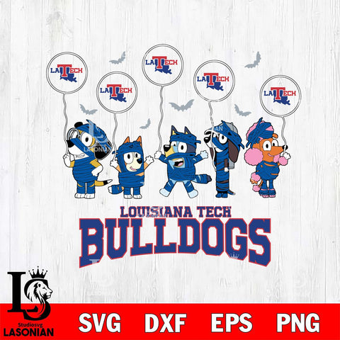 Louisiana Tech Bulldogs Bluey Halloween Spooky Svg Eps Dxf Png File, Digital Download, Instant Download