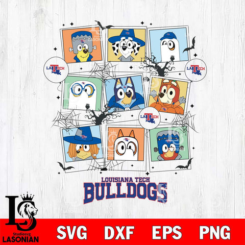 Louisiana Tech Bulldogs Bluey Halloween Sport Svg Eps Dxf Png File, Digital Download, Instant Download