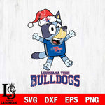 Louisiana Tech Bulldogs Bluey Happy Christmas Svg Eps Dxf Png File, Digital Download