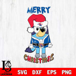 Louisiana Tech Bulldogs Bluey Merry Christmas Bluey Santa Claus Svg Eps Dxf Png File, Digital Download