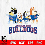 Louisiana Tech Bulldogs Bluey Mode Dance Squats Svg Eps Dxf Png File, Digital Download, Instant Download