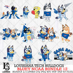 Louisiana Tech Bulldogs Bluey NCAA Bundle 12 Svg Eps Dxf Png File, Digital Download, Instant Download