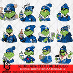 Louisiana Tech Bulldogs Boujee Grinch NCAA Bundle 12 SVG Eps Dxf Png File, Digital Download, Instant Download