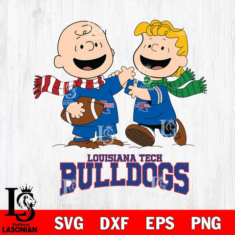 Louisiana Tech Bulldogs Charlie Brown & Linus Football Cricut,Christmas SVG DXF EPS PNG FILE, NCAA Digital Download,Instant Download, Silhouette