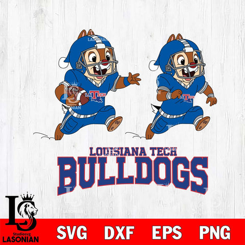 Louisiana Tech Bulldogs Chip & Dale Football Cricut,Christmas SVG DXF EPS PNG FILE, NCAA Digital Download,Instant Download, Silhouette