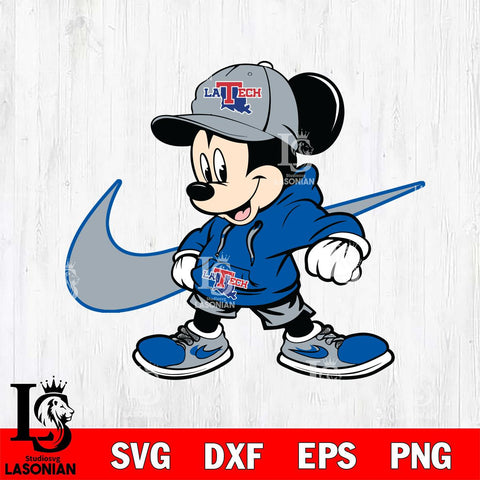 Louisiana Tech Bulldogs Cool Mickey Mouse Svg Eps Dxf Png File, NCAA svg, Digital Download, Instant Download