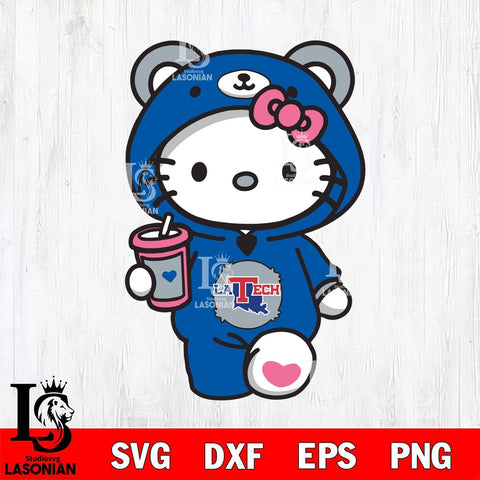 Louisiana Tech Bulldogs Cute Hello Kitty Svg Eps Dxf Png File, Digital Download, Instant Download