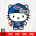 Louisiana Tech Bulldogs Cute Hello Kitty Football 10 Svg Eps Dxf Png File, NCAA svg, Digital Download, Instant Download