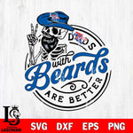 Louisiana Tech Bulldogs Dad With Beard Are Better Svg Eps Dxf Png File, Digital Download, Instant Download