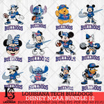 Louisiana Tech Bulldogs Disney NCAA Bundle Svg PNG 12 Svg Eps Dxf Png File, Digital Download