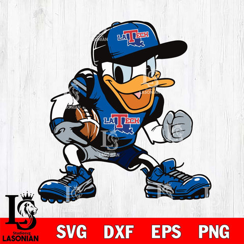 Louisiana Tech Bulldogs Donal Duck Svg Eps Dxf Png File, NCAA svg, Digital Download, Instant Download