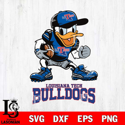 Louisiana Tech Bulldogs Donal Duck Disney, Svg Eps Dxf Png File, Digital Download