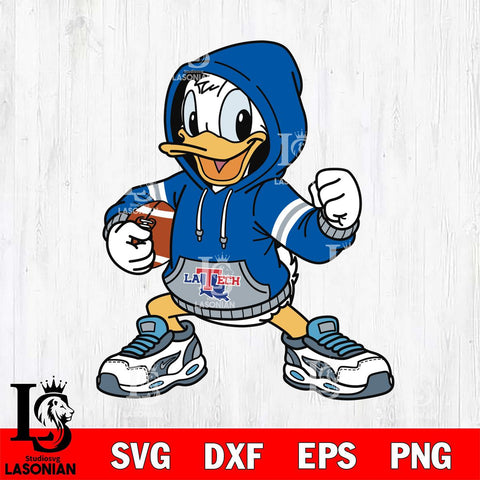 Louisiana Tech Bulldogs Donald Duck Disney Christmas File Cut, NCAA SVG DXF EPS PNG FILE, Digital Download , Criucut , Silhouette