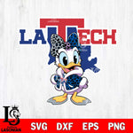 Louisiana Tech Bulldogs Fancy Daisy Duck Disney Svg Eps Dxf Png File, Digital Download, Instant Download