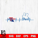 Louisiana Tech Bulldogs Father Heart Beat Svg Eps Dxf Png File, Digital Download, Instant Download